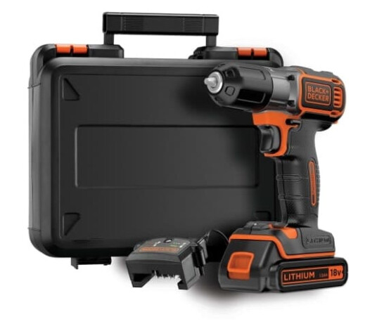 Black & Decker Black + Decker AutoSense batteridrevet drill drill (18V 1,5Ah med automatisk dreiemomentinnstilling inkludert batteri og 90min hurt Black & Decker Black + Decker AutoSense batteridrevet drill drill (18V 1,5Ah med automatisk dreiemomentinnstilling inkludert batteri og 90min hurt