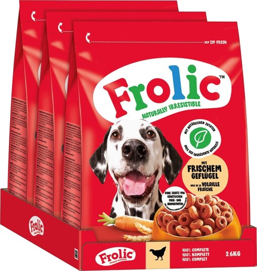 Frolic Tørrfôr Fjærkre Grønnsaker + Ris 7.8 kg 3 X 2.6 kg Frolic Tørrfôr Fjærkre Grønnsaker + Ris 7.8 kg 3 X 2.6 kg