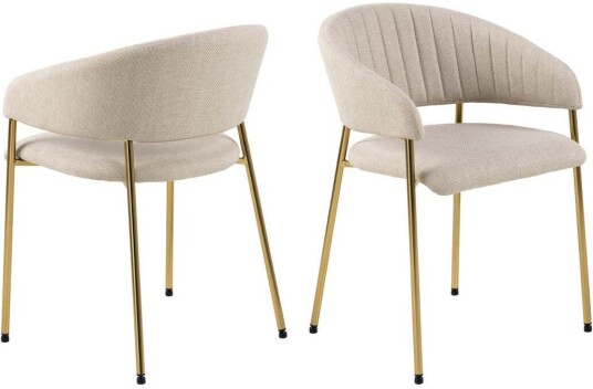 Ann spisestuestoler med armlener beige.