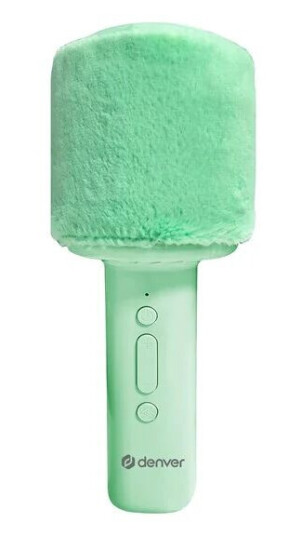 DENVER Bluetooth Karaoke Microphone Speaker with fluffy top Green DENVER Bluetooth Karaoke Microphone Speaker with fluffy top Green