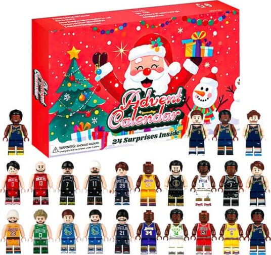 2026 Nedtelling til jul Adventskalender 24 dagers NBA Stjerne Byggekloss Figur Blindboks Gave til Barn