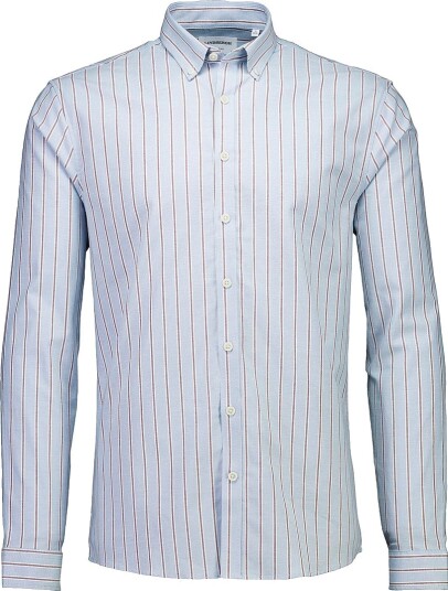 Lindbergh Skjorte Striped Superflex Oxford L/S Blå