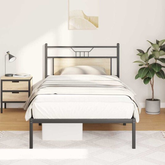 Sengeramme uten madrass sonoma eik 107x203 cm konstruert tre 4106788