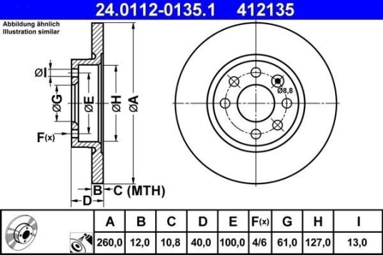 Bremseskive ATE 24.0112-0135.1