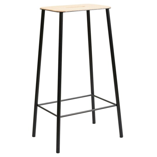 Frama Adam Stool Barstol 76 cm Skinn/Matt Sort
