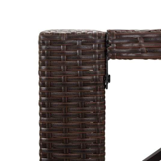 vidaXL Barbord med glassplate brun 105x80x110 cm polyrotting