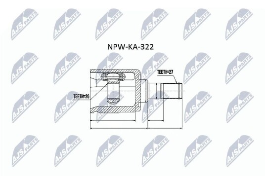 Nty Drivknute drivaksel NTY NPW KA 322