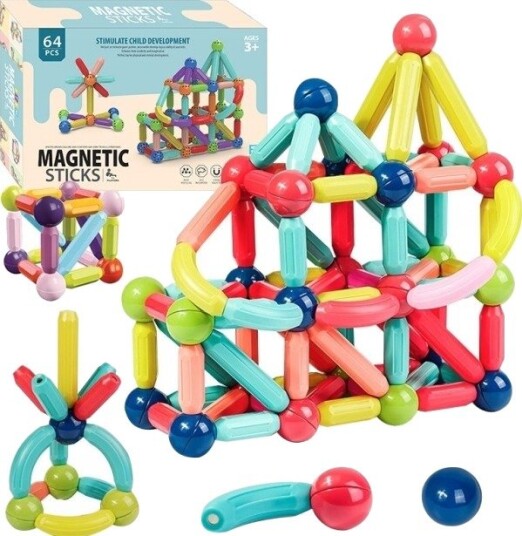 Egaleco Store Magnetiske Byggeklosser Egaleco L73G4 64 Stk.