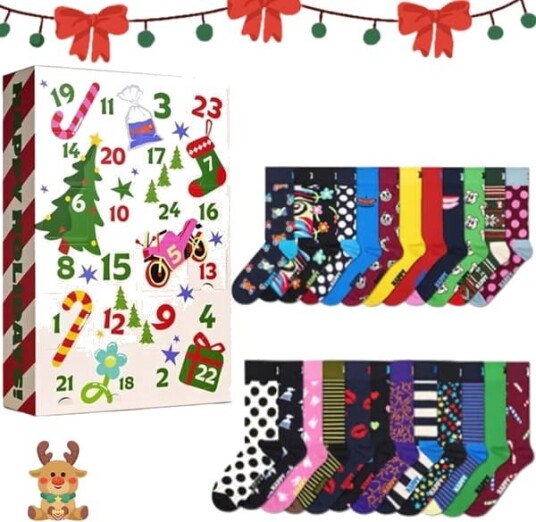24 dagers adventskalender gavesett 2025 Unisex fluffy sokkesett adventskalendersokker nye julesokker for menn og kvinner