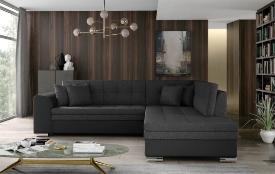 Seksjonssofa Eltap Pieretta 260x207x78 cm Inari 96 Soft 11 Mørk grå Svart Høyre Seksjonssofa Eltap Pieretta 260x207x78 cm Inari 96 Soft 11 Mørk grå Svart Høyre