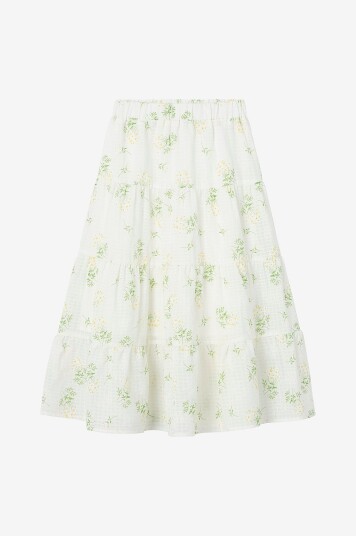 Ellos Collection   Maxi skjørt med volanger   Natur