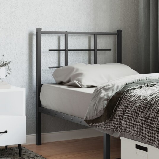 Sengegavl i metall svart 80 cm 8721012303874