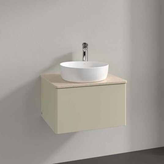 Villeroy & Boch Antao Servantskap med 1 skuff 60x50x36 cm m/lys Grå Matt/Crème Villeroy & Boch Antao Servantskap med 1 skuff 60x50x36 cm m/lys Grå Matt/Crème