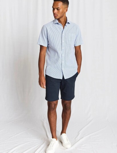 Bruun & Stengade Bs Keita Casual Modern Fit Shirt   Blue   M