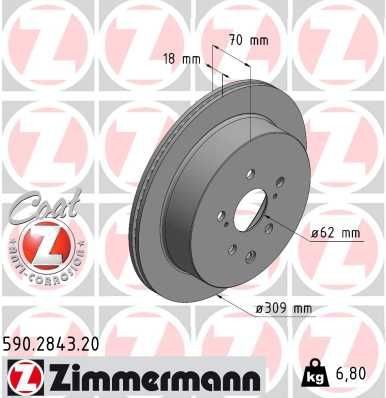 Bremseskive ZIMMERMANN 590.2843.20