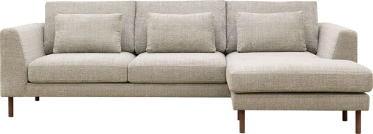 Florenz 3 seters Høyrevendt L formet Sjeselongsofa i Chenille Grå / Beige