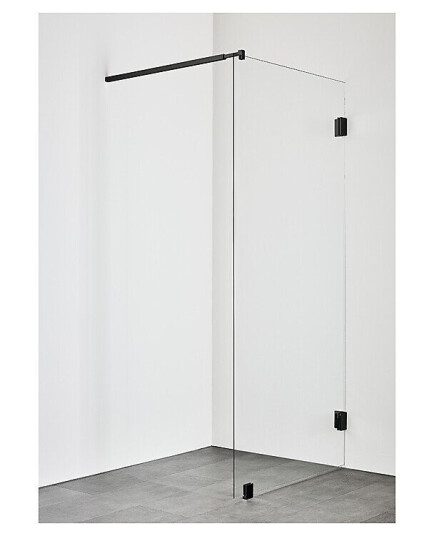 Hafa Infinity Dusjvegg 90 cm, Sort/Klarglass