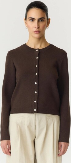 Y.A.S Elena Long Sleeve Knit Cardigan Brun S