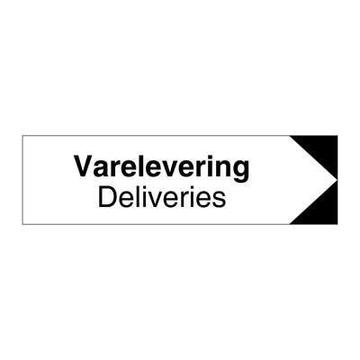Jo Safety HMS Byggeplasskilt: Varelevering/ Deliveries Retningsskilt høyre 6301064
