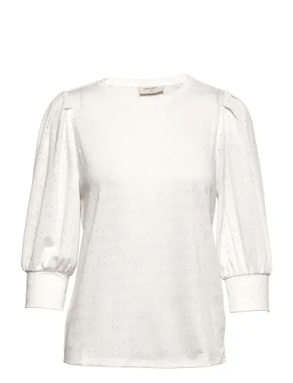 FREE/QUENT Blouse From Freequent In A Soft And Stretchy Fabric With A Lovely Hole Pattern. - White - XL