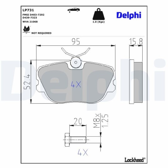 Bremseklosser DELPHI LP731