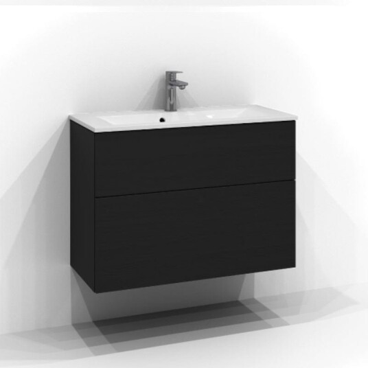 Svedbergs Poem Plan Servantskap D35 med 2 Skuffer Svart ask / 80cm Push Open Svedbergs Poem Plan Servantskap D35 med 2 Skuffer Svart ask / 80cm Push Open