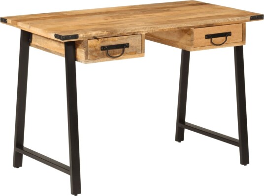 vidaXL Skrivebord med skuffer 105x55x70 cm heltre mango og jern vidaXL Skrivebord med skuffer 105x55x70 cm heltre mango og jern
