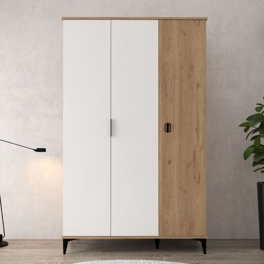 Garderobeskap Hanah Home Neva (123 x 200 x 52 cm) Sapphire eik hvit - Sapphire Oak og hvit