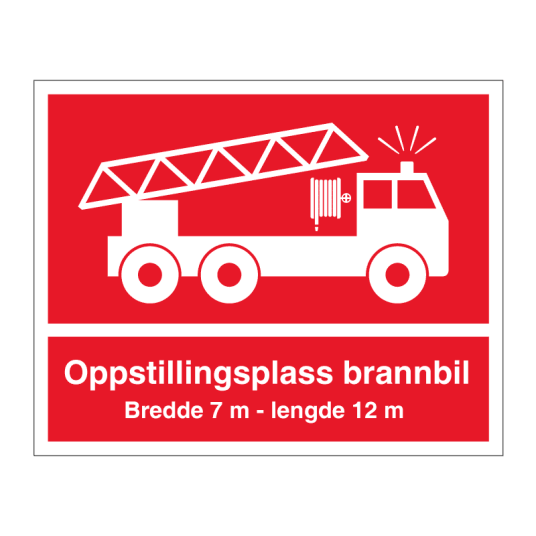 Oppstillingsplass Brannbil 50x40 cm Alu plate Etterlysende 50