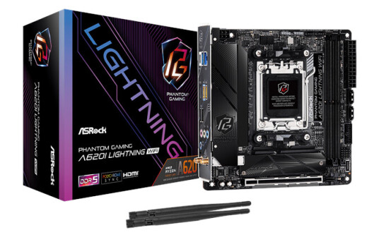 ASRock A620I LIGHTNING WIFI - AMD A620 - AMD AM5 socket - DDR5 RAM - Mini-ITX