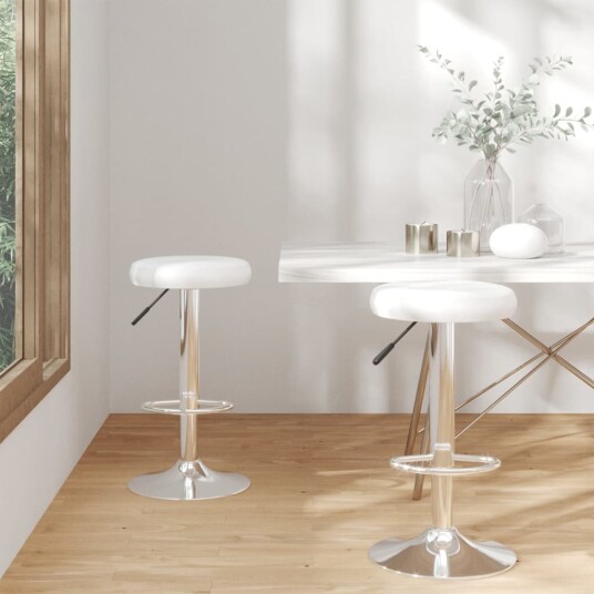 Barstoler 2 stk hvit kunstig skinn 8720286514771 Barstoler 2 stk hvit kunstig skinn 8720286514771