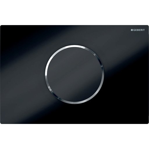 Geberit Sigma 10 Round Betjeningsplate, Berøringsfri, Batteridrift, Sort/krom