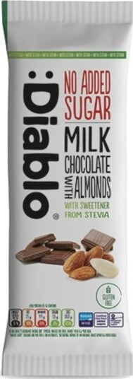 Diablo stevia milk chocolate with almond 75 g