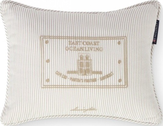 Lexington Home Beige/White Striped Organic Cotton 40X30 Pillow - Cream - 30X40