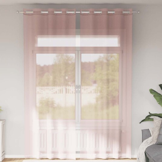 Voilegardiner med grommets 2 stk rosa 140x260 cm 8721158551153