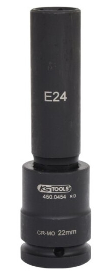 Ks Tools 450.0454, Stikkontakt, 3/4", 1 Hoder, E24, Krom-Molybden-Stål, Kromfarget