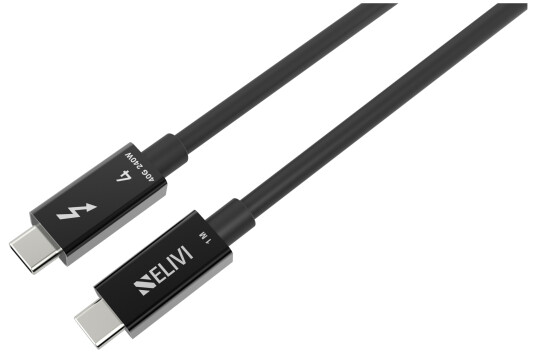 Elivi Thunderbolt 4 kabel 1 m 240W | 40Gbps | Svart