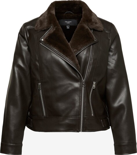 Vero Moda Curve   Jakke Vmchailey Short Coated Jacket Cur   Brun