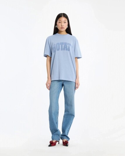 ROTATE Jersey Oversized T Shirt Blue XS