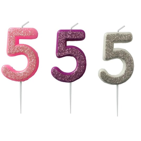 Kakelys 5 m/glitter rosa/lilla/sølv Kakelys 5 m/glitter rosa/lilla/sølv