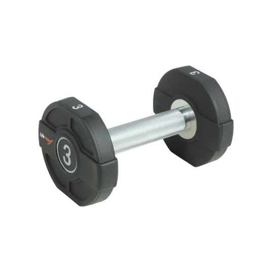 Lifemaxx PU Manual 3 kg - Rett riflet håndtak - Utstyr til crossfit, styrketrening og funksjonell fitness