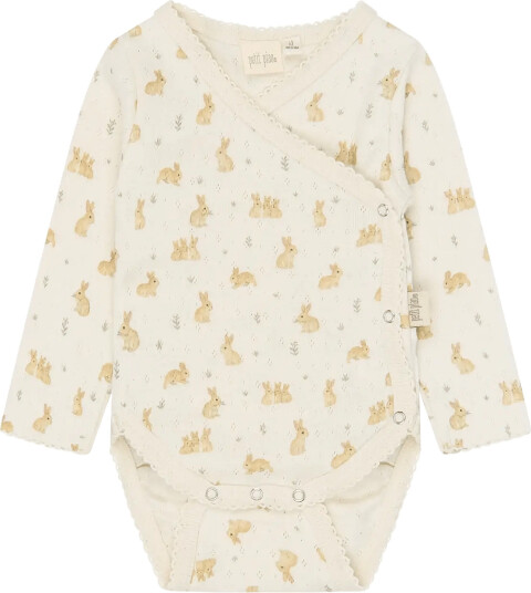 Petit Piao Ppdio L_S Body Fold Pointelle Nb Cream 44
