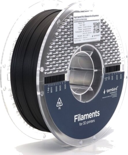 Gembird Svart 1 Kg 330 M Svart Fargeboks Pla-Filament (3D)