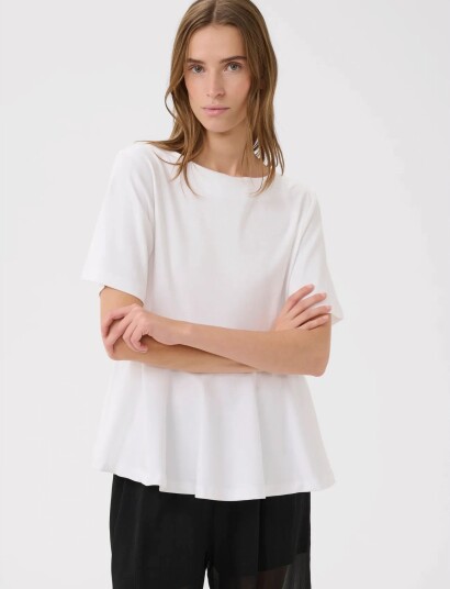 Karen By Simonsen Kbnooma Peplum Tee   White   S