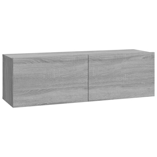 vidaXL Vegghengte TV-benker grå sonoma 100x30x30 cm konstruert tre