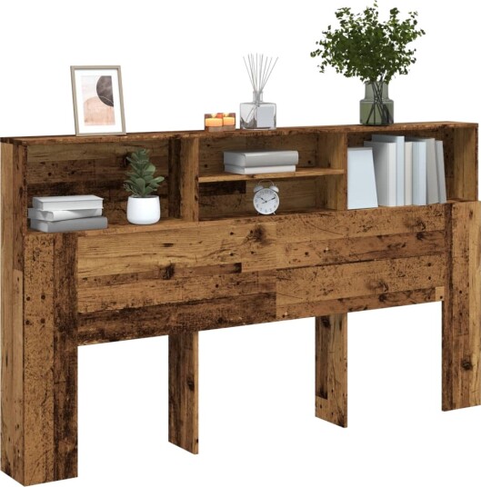 Hodegavl med hylle gammelt tre 180x19x103,5 cm konstruert tre 8721158442116 Hodegavl med hylle gammelt tre 180x19x103,5 cm konstruert tre 8721158442116