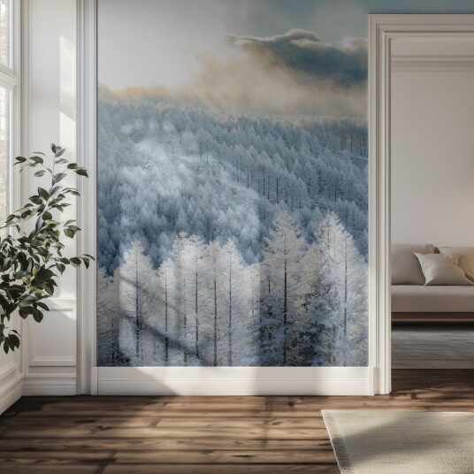 Tapet Frostet Fjellhorisont Tapet Frostet Fjellhorisont