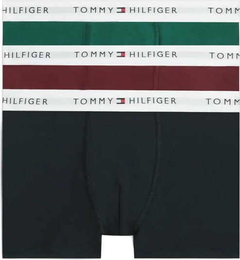 Tommy Hilfiger 3Pk Trunk NAVY BLUE BURGUNDY ORN GREEN 164 170