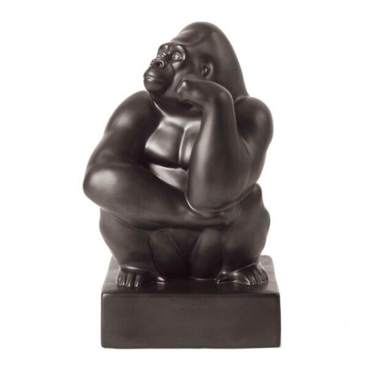 Royal Copenhagen Figur Gorilla Med Hånden Mot Kinnet 21 Cm