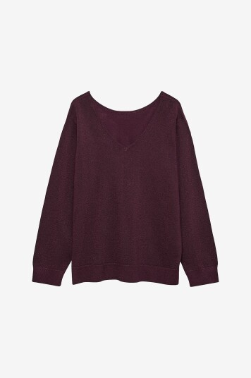Vero Moda Curve Pullover vmChappyglitter LS 2way Pull Boo CU Rød